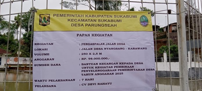 Apresiasi Warga untuk Pemdes Parungseah, Perbaiki Jalan Desa Padat Penduduk di Kp Nyangsang
