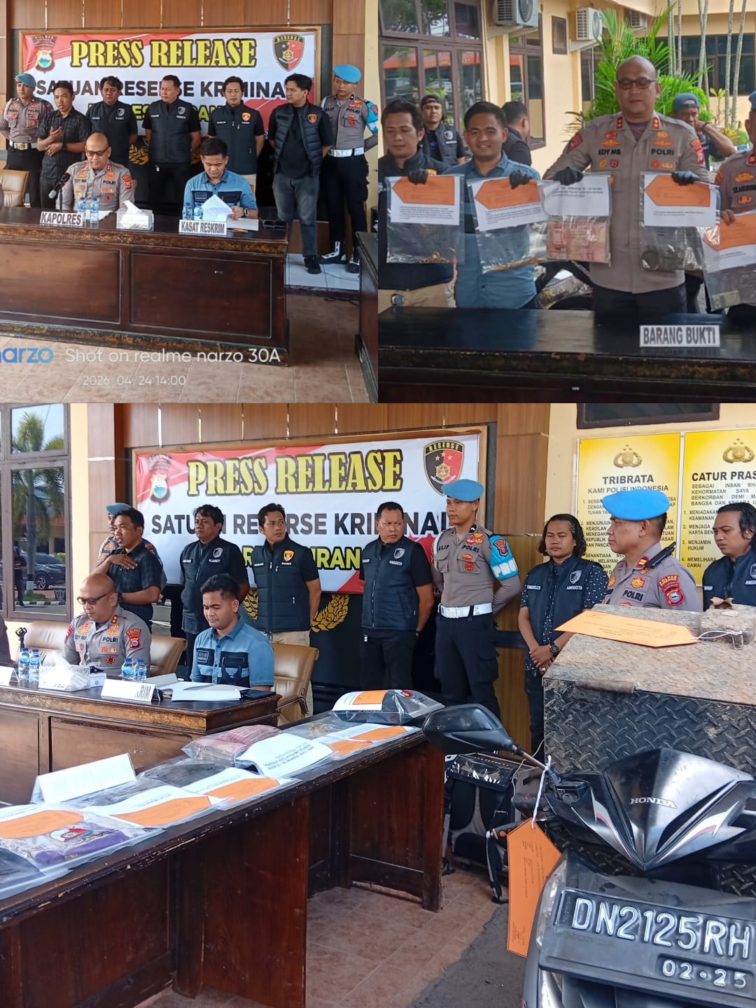 Polres Pinrang Ungkap Pelaku Curat Kategori Kasus Menonjol 